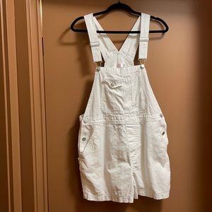 White shirt overalls